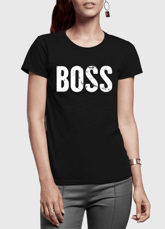 Boss Half Sleeves Women T-shirt
