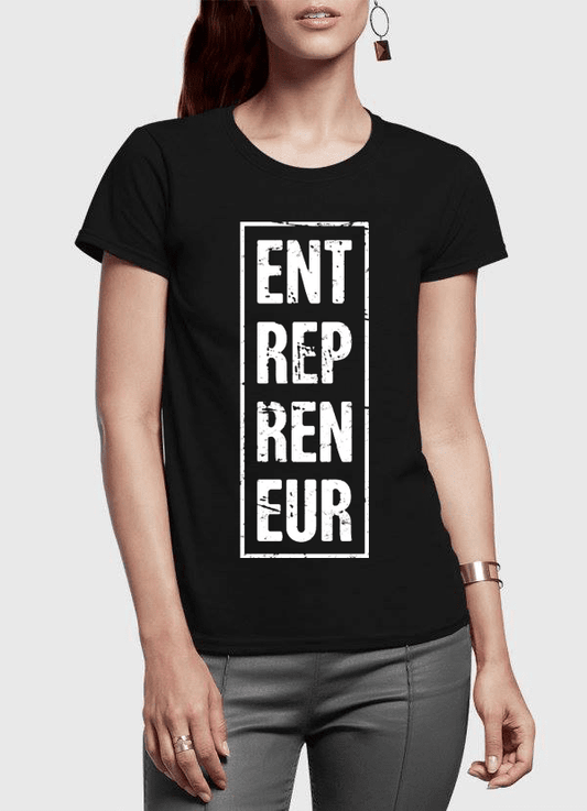 Entrepreneur Vertical Half Sleeves Women T-shirt